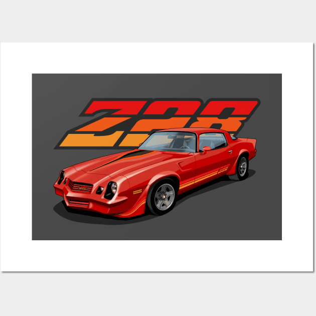 1981 Chevrolet Camaro Z28 in red Wall Art by candcretro